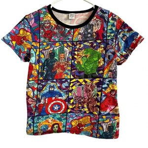 Wild Rich Kids T-Shirt Adult Size XS Marvel Stained Glass print